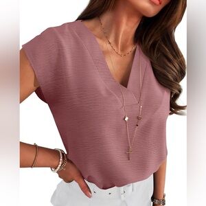 Elegant Mauve V-Neck Women's Top